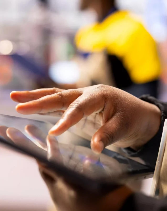 close-up-engineer-using-tablet